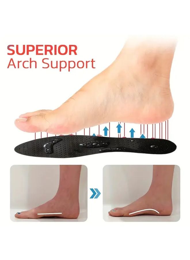 Magnetic Foot Massage Insoles Black Silicone Hexagonal Grip For Deep Tissue Pressure Relaxation - Image 5